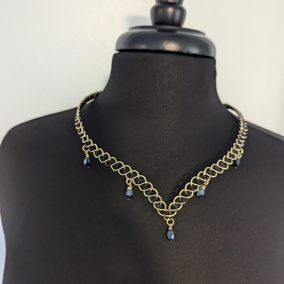 Fairy Circlet Crown Headband Black Gold Medieval Headpiece Renaissance Festival - Picture 2 of 10